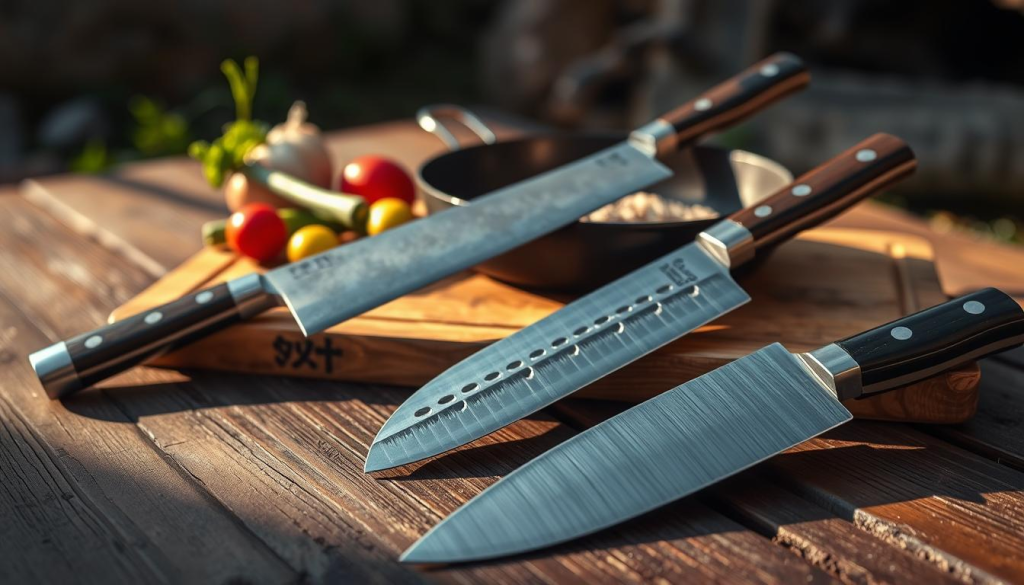 Japanese knives for outdoor cooking