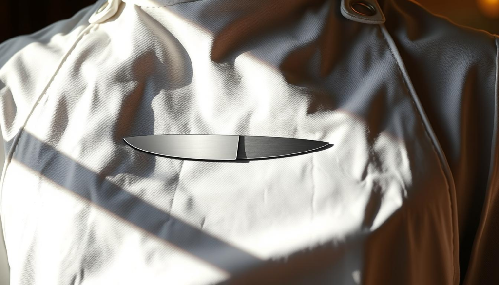 chef knife logo on apron