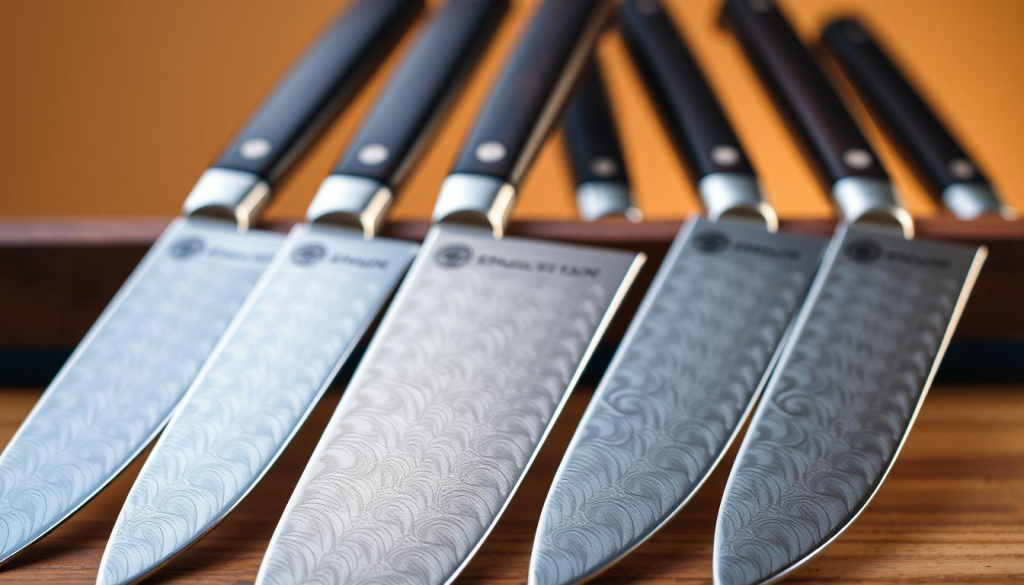 engraved Shun knives