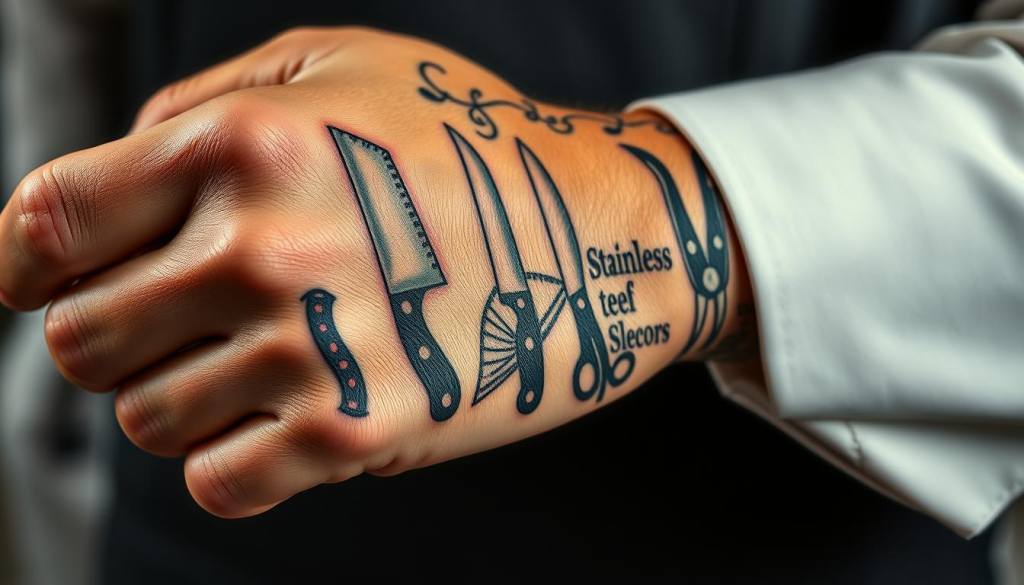 unique chef knife tattoos