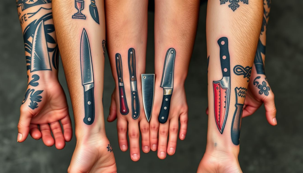 unique chef knife tattoos