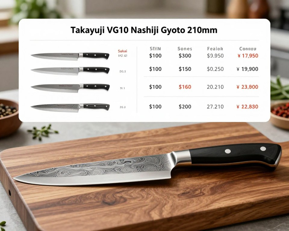 Sakai Takayuki VG10 Nashiji Gyuto pricing comparison