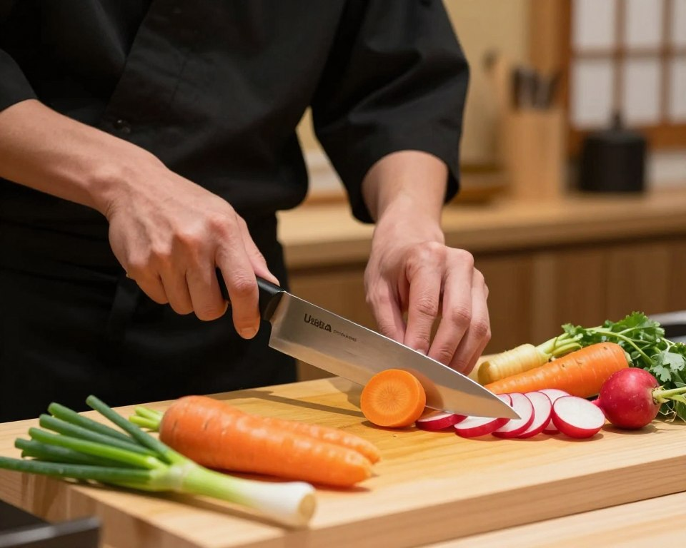 Usuba knife cutting techniques