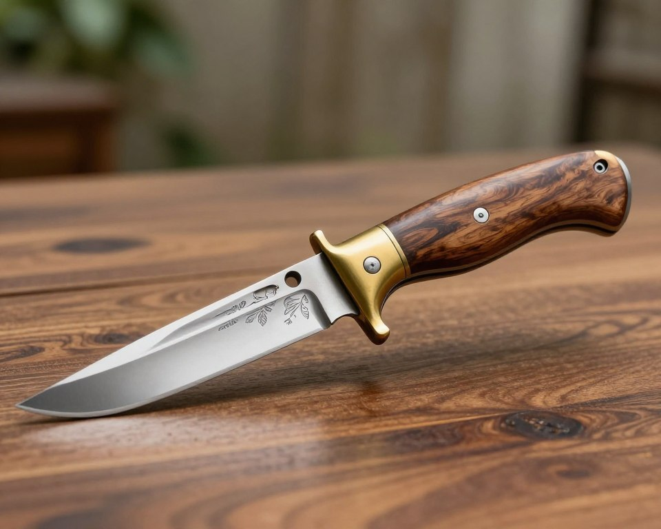 engraved hunting knife