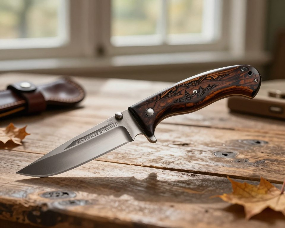 engraved hunting knife
